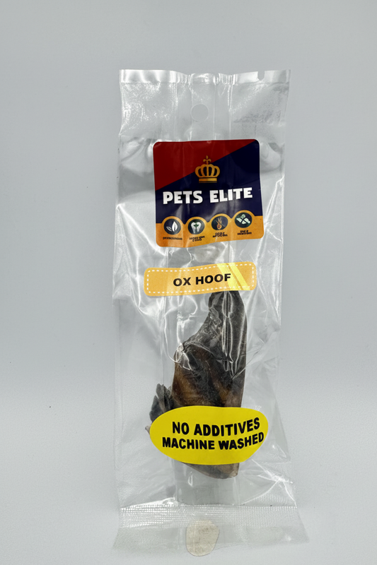 Pets Elite Ox Hooves Trimmed, front of pack