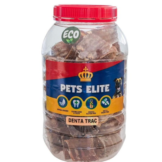 Pets Elite Denta Trac, front of pack — natural beef dog chew from Snout & Swagger