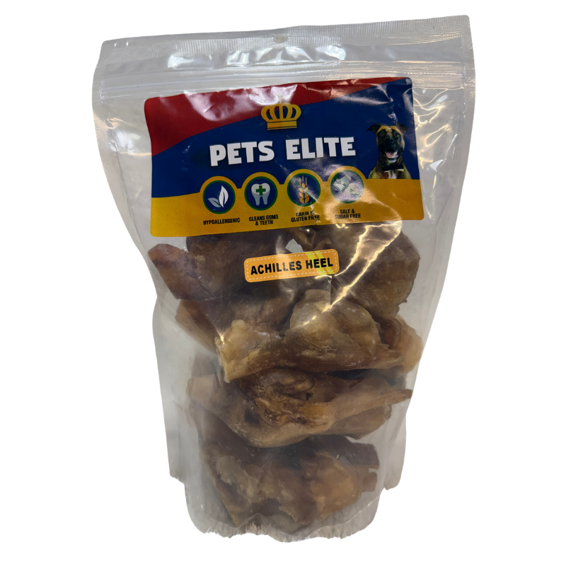 Pets Elite Achilles Heel, front of pack (view 1 of 3) — natural beef achilles tendon dog chew from Snout & Swagger