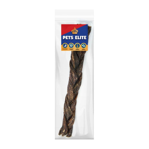 Pets Elite Beef Biltong Twists, front of pack (view 2 of 8) — air-dried beef biltong twist dog chew from Snout & Swagger