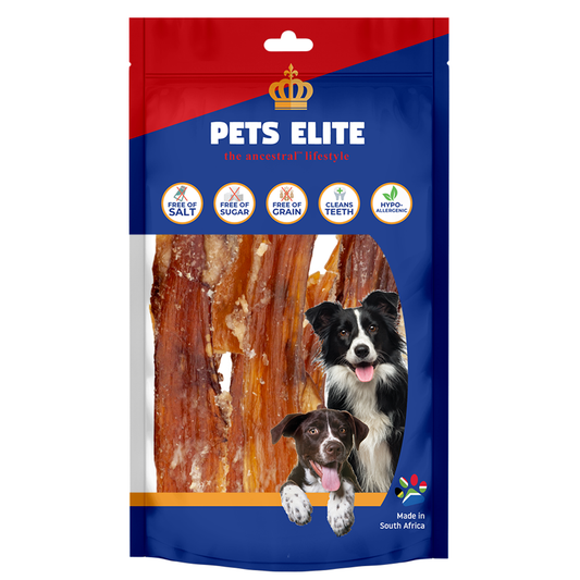 Pets Elite Beef Flats, front of pack - beef neck sinew dog chew from Snout & Swagger