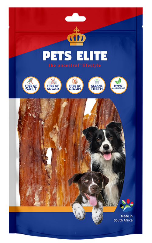 Pets Elite Beef Flats, front of pack (view 1 of 2) — air-dried beef flat dog chew from Snout & Swagger