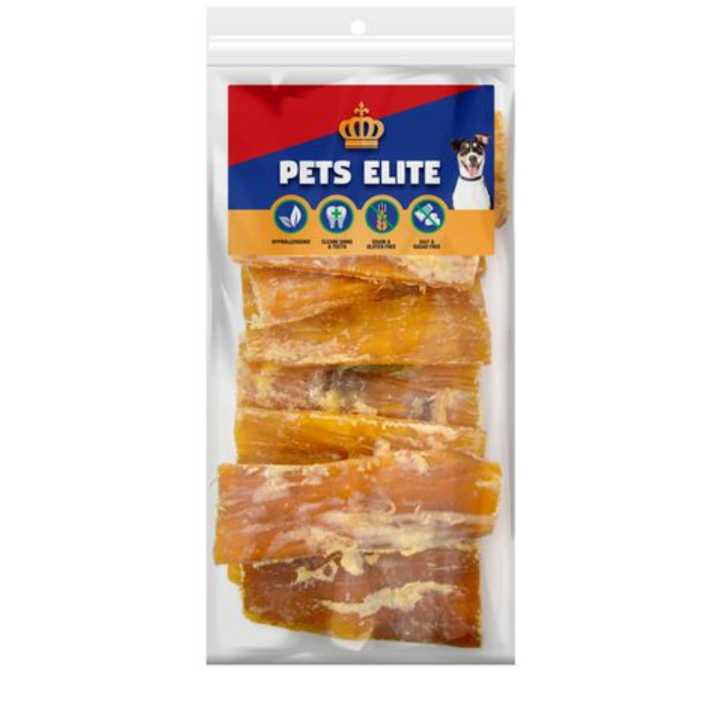 Pets Elite Beef Flats Pack of 10 small, front of pack — air-dried beef flat dog chew from Snout & Swagger