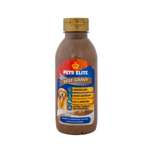 Pets Elite Beef Gravy Meal Topper, front of pack (view 2 of 2) — natural beef gravy meal topper for dogs from Snout & Swagger