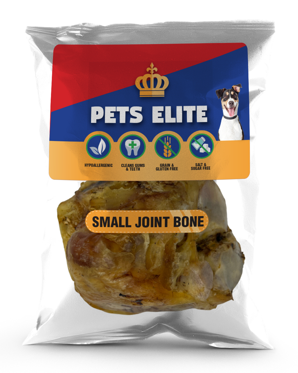Pets Elite Beef Joint Bone, front of pack — natural beef joint bone dog chew from Snout & Swagger