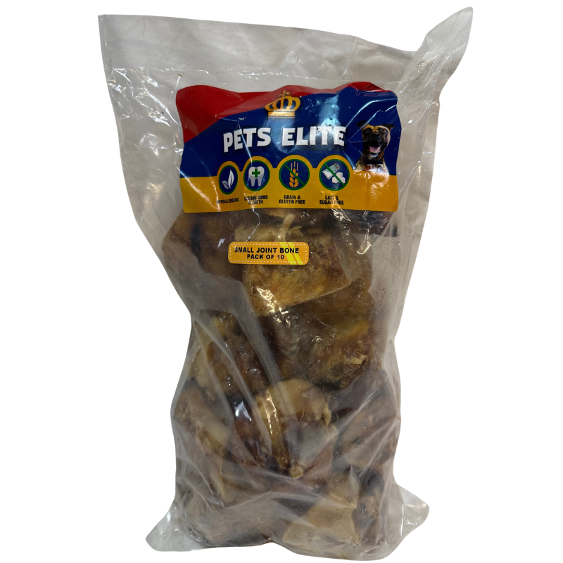 Pets Elite Beef Joint Bone Pack of 10, front of pack — natural beef joint bone dog chew from Snout & Swagger