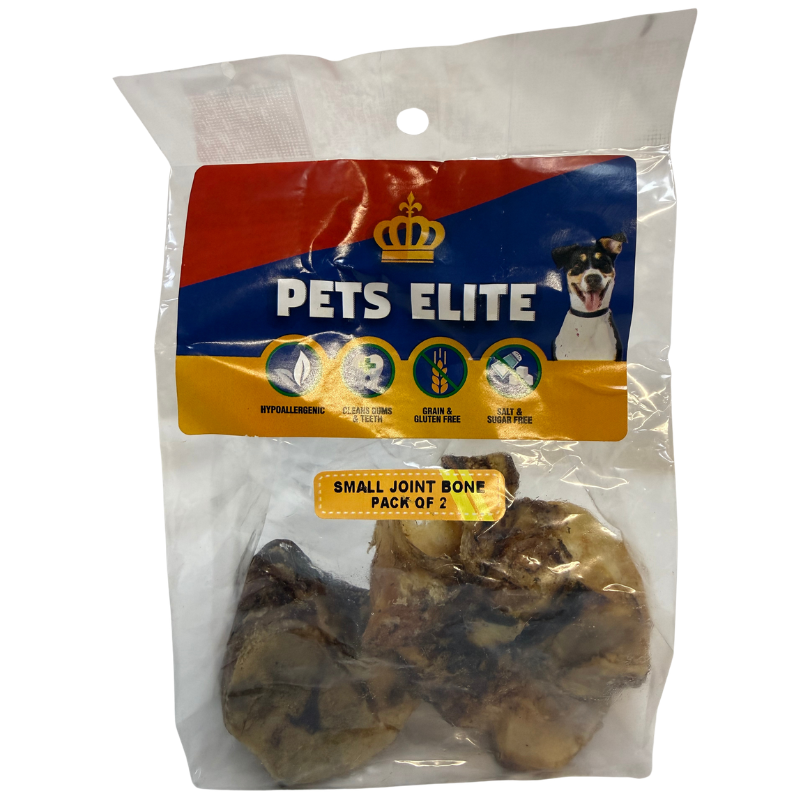 Pets Elite Beef Joint Bone Pack of 2, front of pack — natural beef joint bone dog chew from Snout & Swagger