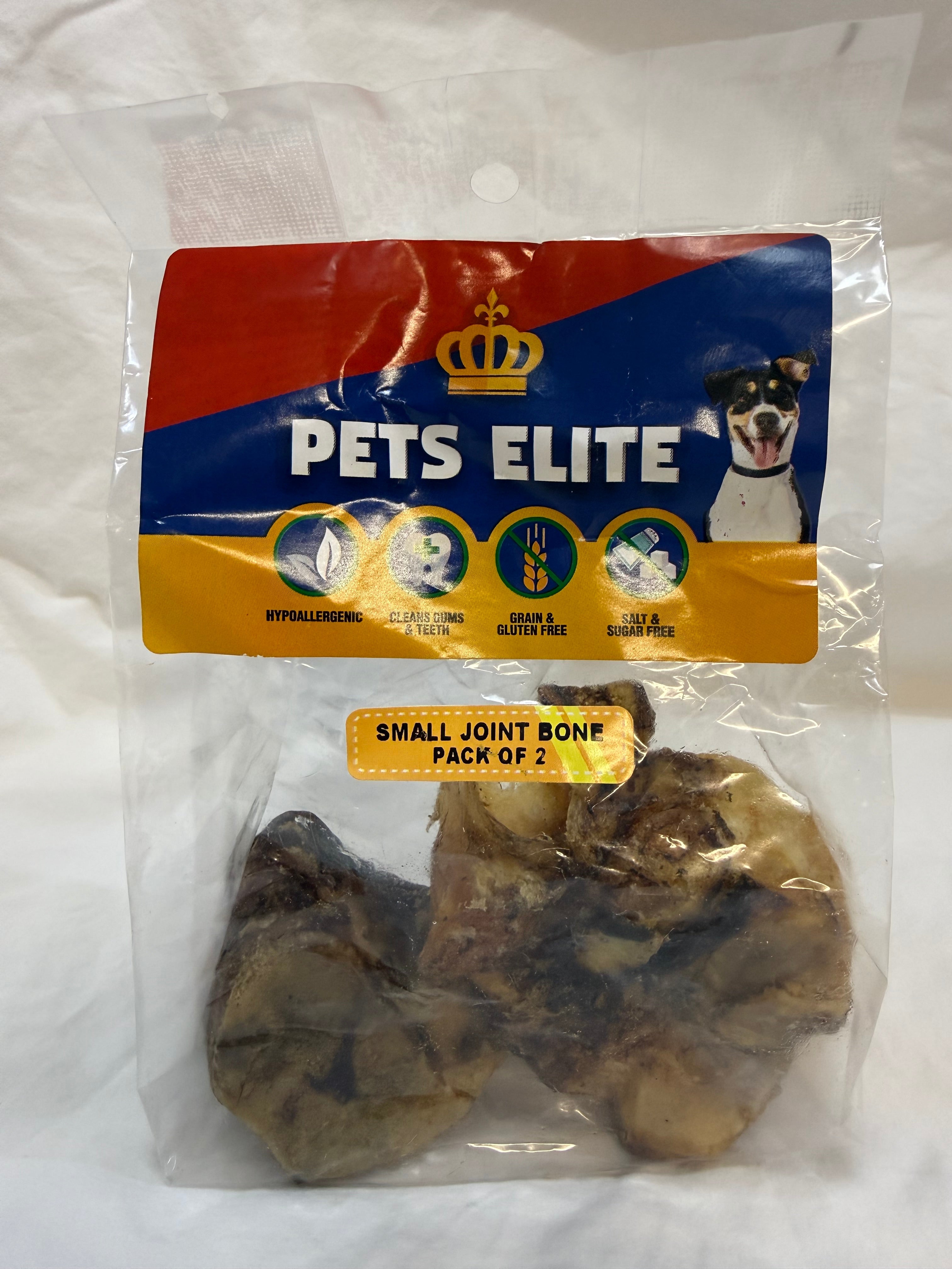 Pets Elite Beef Joint Bone Pack of 2, pack photographed in hand (view 2 of 2) — natural beef joint bone dog chew from Snout & Swagger