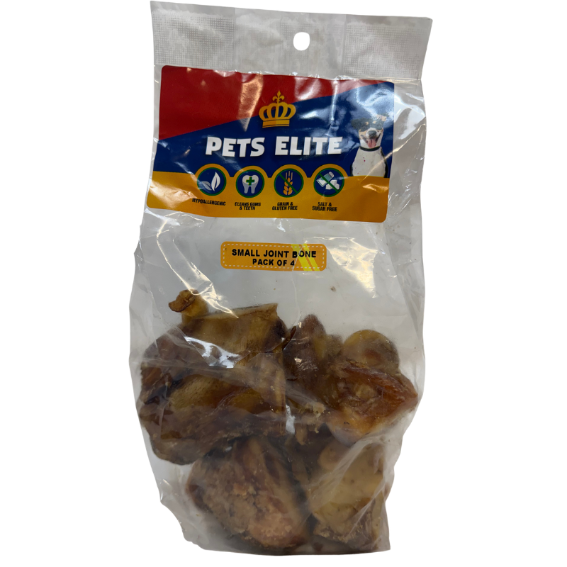 Pets Elite Beef Joint Bone Pack of 4, front of pack — natural beef joint bone dog chew from Snout & Swagger