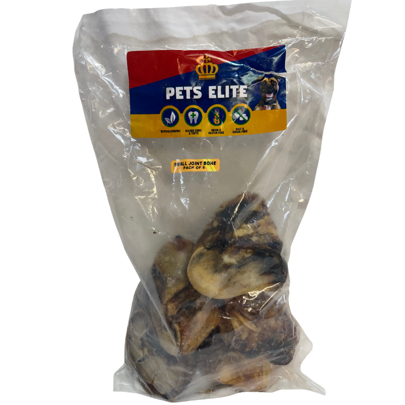 Pets Elite Beef Joint Bone Pack of 6, front of pack — natural beef joint bone dog chew from Snout & Swagger