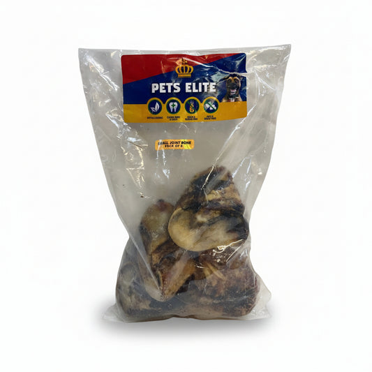 Pets Elite Beef Joint Bone Pack of 6, pack photographed in hand (view 1 of 3) — natural beef joint bone dog chew from Snout & Swagger
