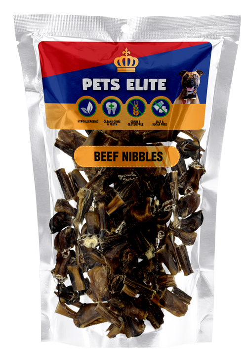 Pets Elite Beef Nibbles 270g Bulk Pack, front of pack — natural beef nibble dog treat from Snout & Swagger