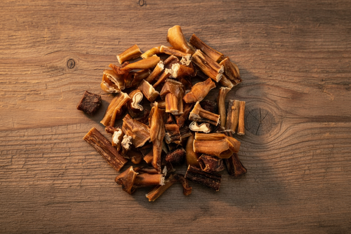 Pets Elite Beef Nibbles, treats shown out of the pack (view 2 of 2) — natural beef nibble dog treat from Snout & Swagger