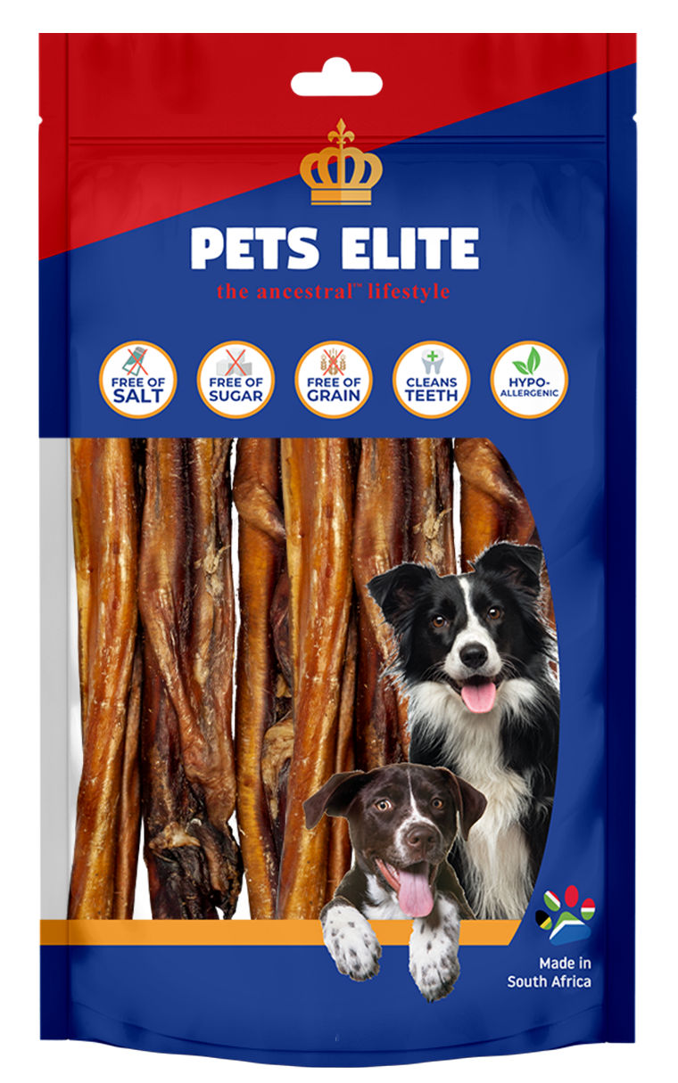 Pets Elite Beef Sticks, front of pack (view 1 of 2) — natural beef stick dog chew from Snout & Swagger