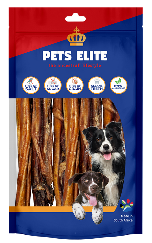 Pets Elite Beef Sticks, front of pack (view 1 of 2) — natural beef stick dog chew from Snout & Swagger