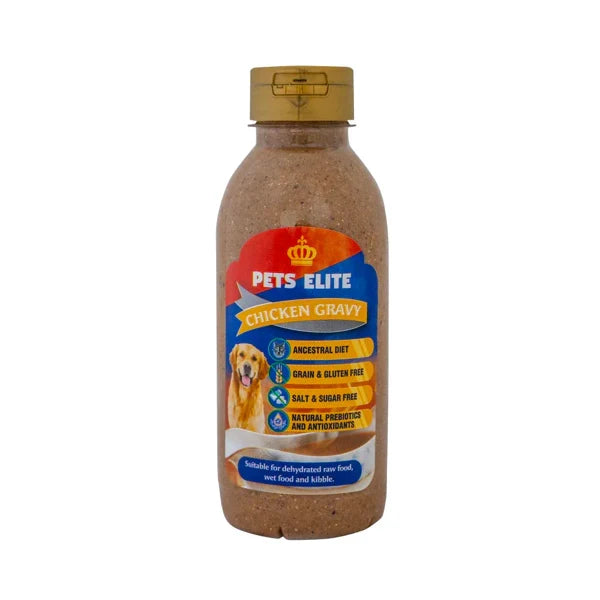 Pets Elite Chicken Gravy Meal Topper, front of pack (view 2 of 2) — natural chicken gravy meal topper for dogs from Snout & Swagger