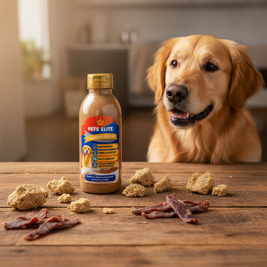 Pets Elite Chicken Gravy Meal Topper, front of pack (view 2 of 2) — natural chicken gravy meal topper for dogs from Snout & Swagger
