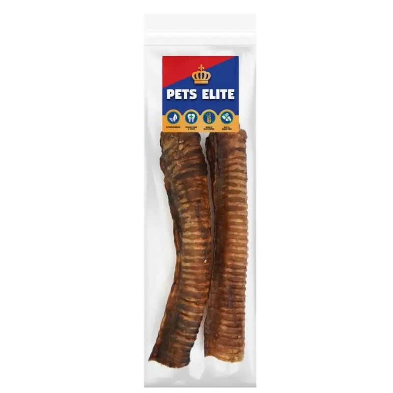 Pets Elite Denta Trac 2 Pack, front of pack (view 2 of 2) — natural beef trachea dental dog chew from Snout & Swagger