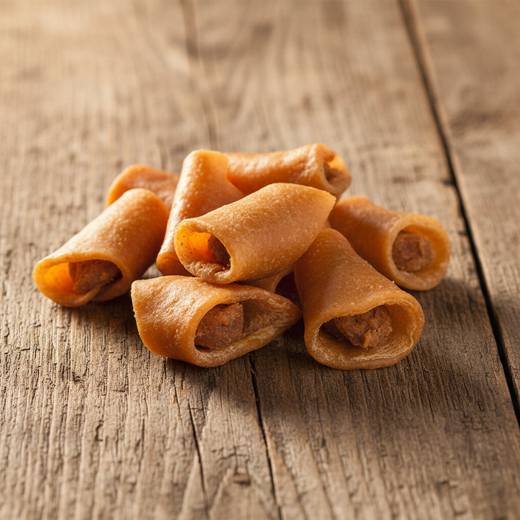 Pets Elite Filled Miniature Pig Ears Pack of 6, front of pack — filled miniature pig ear dog chew from Snout & Swagger