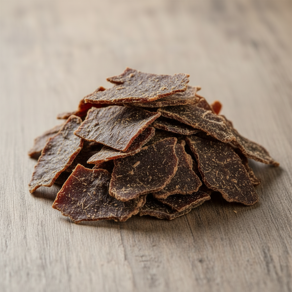 Pets Elite Jerky Bites 800g Tub, front of pack — natural beef jerky bite dog treat from Snout & Swagger