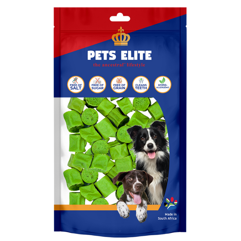 Pets Elite Mint Drops 130g Refill, front of pack (view 2 of 2) — mint drop breath freshening dog treat from Snout & Swagger