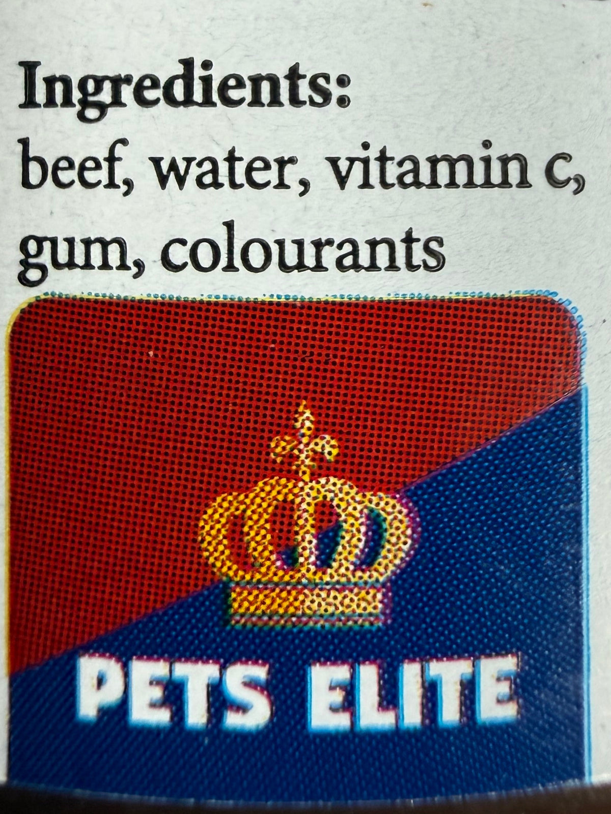 Pets Elite Mutelo 250g Jar, back of pack showing ingredients and feeding guide (view 1 of 4) — natural meat spread for dogs from Snout & Swagger