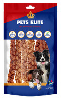 Pets Elite Natural Hide Koeksister Bulk pack of 4, front of pack — braided natural hide koeksister dog chew from Snout & Swagger