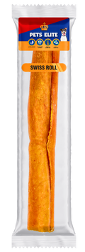 Pets Elite Natural Hide Swiss Roll Large 30cm, front of pack — natural hide swiss roll dog chew from Snout & Swagger