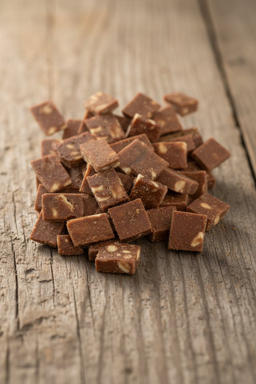 Pets Elite Peanut Brittle Bite size, front of pack — peanut brittle dog treat from Snout & Swagger