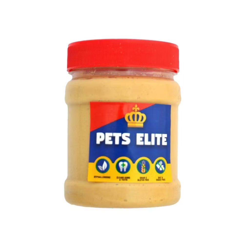 Pets Elite Peanut Butter for Dogs, front of pack (view 2 of 2) — xylitol-free peanut butter for dogs from Snout & Swagger