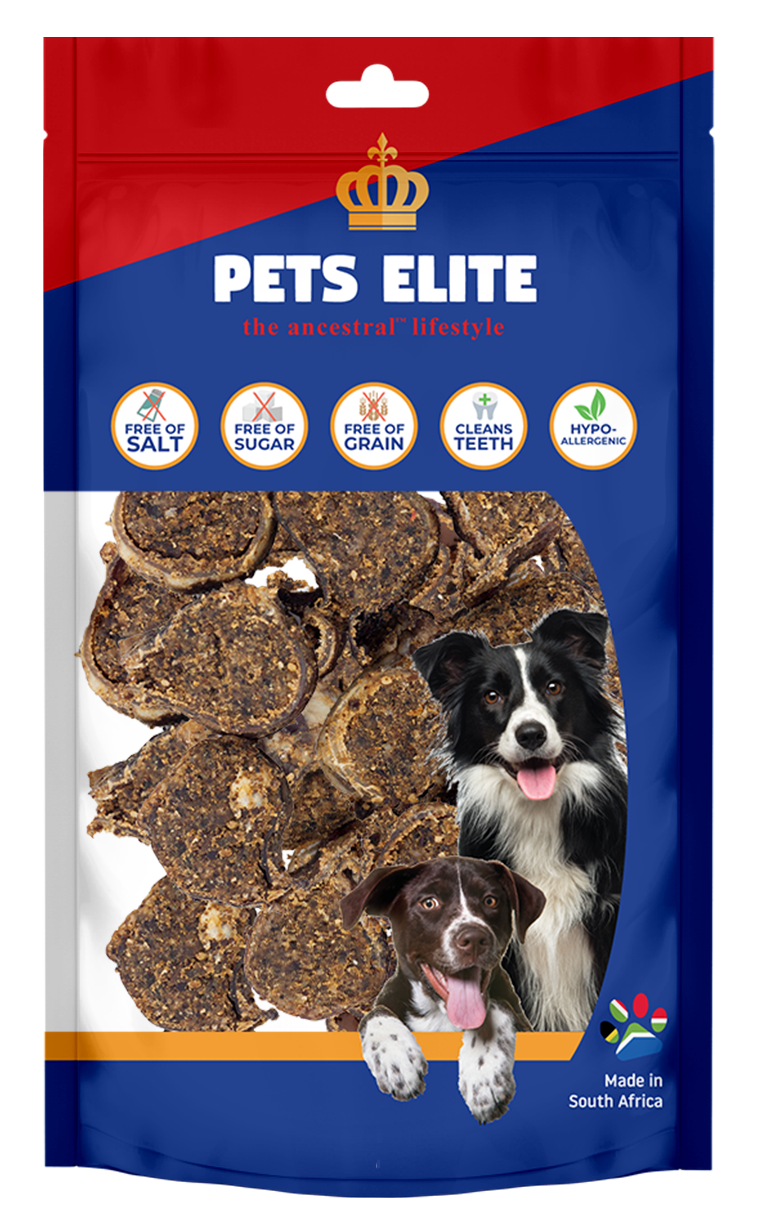 Pets Elite Peanut Butter Lolly Bite Size, front of pack — bite size peanut butter lolly dog treat from Snout & Swagger
