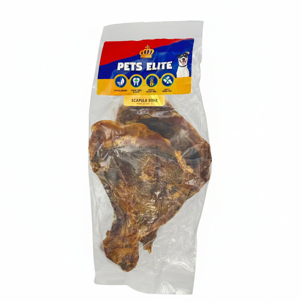 Pets Elite Scapula Bone Pack of 2, front of pack (view 1 of 2) — natural scapula bone dog chew from Snout & Swagger