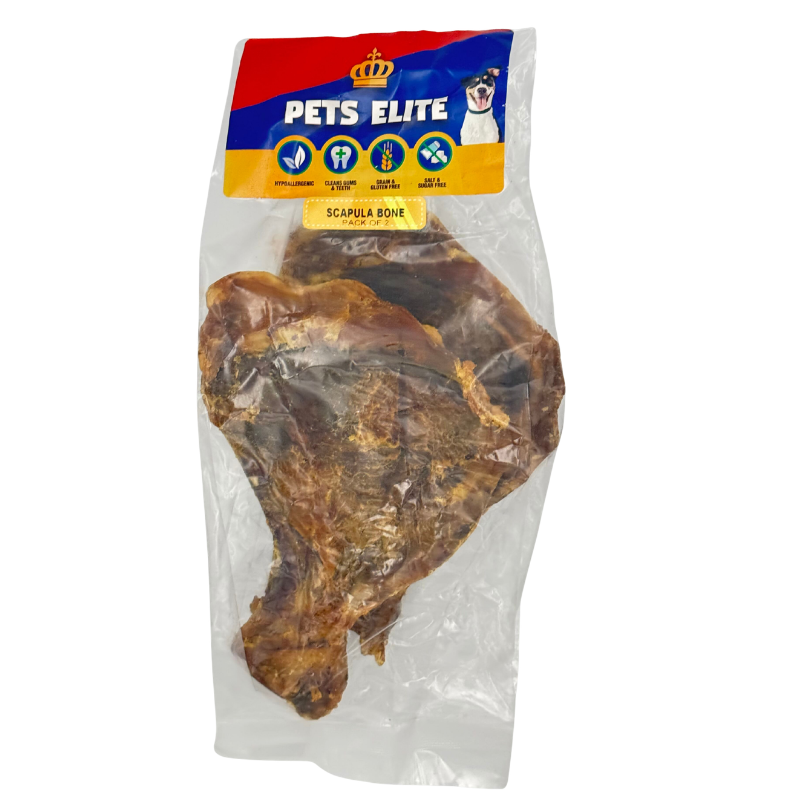 Pets Elite Scapula Bone Pack of 2, front of pack (view 2 of 2) — natural scapula bone dog chew from Snout & Swagger