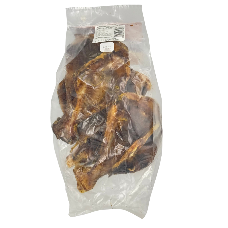 Pets Elite Scapula Bone Pack of 3, back of pack showing ingredients and feeding guide — natural scapula bone dog chew from Snout & Swagger