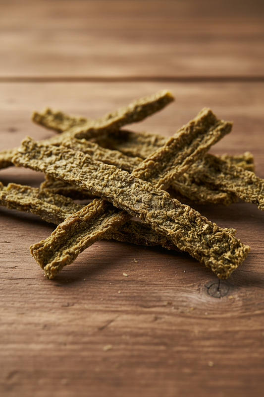 Pets Elite Tripe Sticks, front of pack — green tripe stick dog treat from Snout & Swagger
